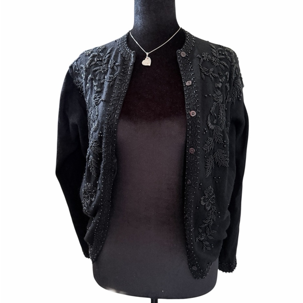Pringle Black Embroidered Cardigan